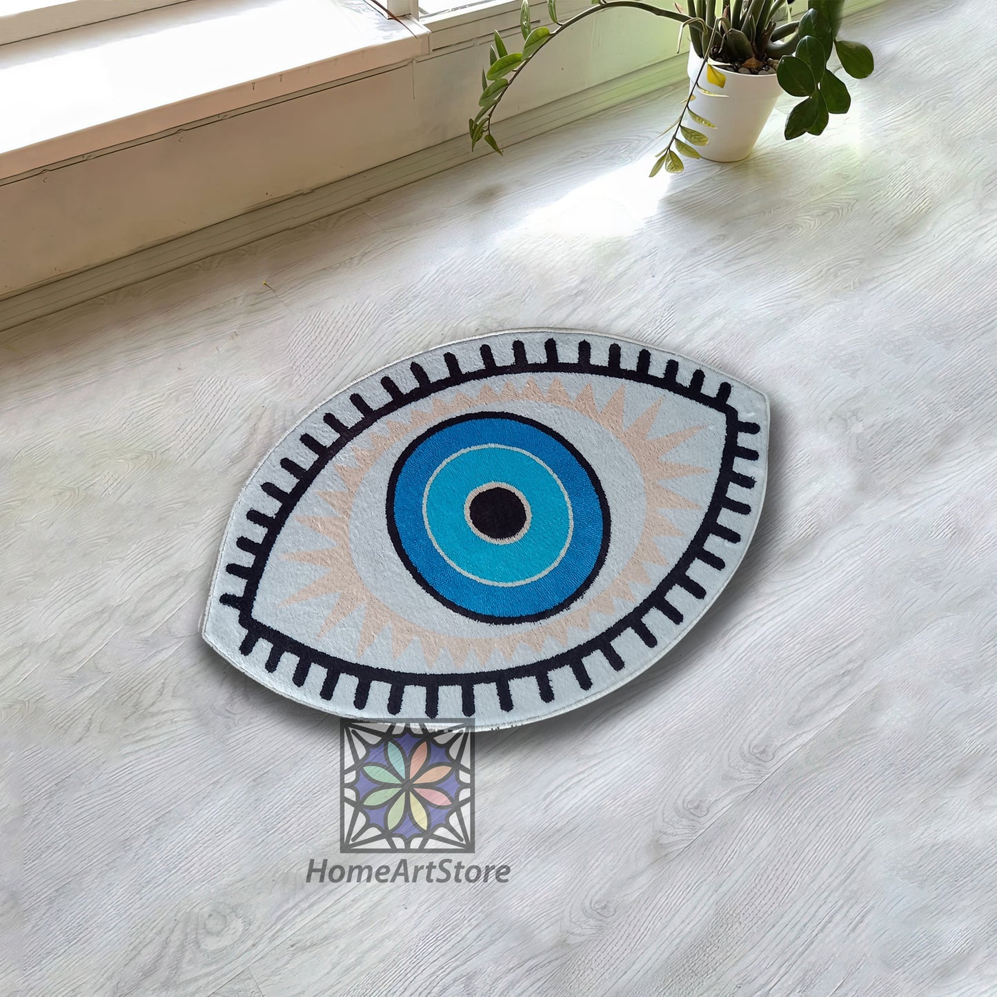 Evil Eye Rug, Talisman Carpet, Doormat, Bath Mat, Eyes Carpet, Motif Decor