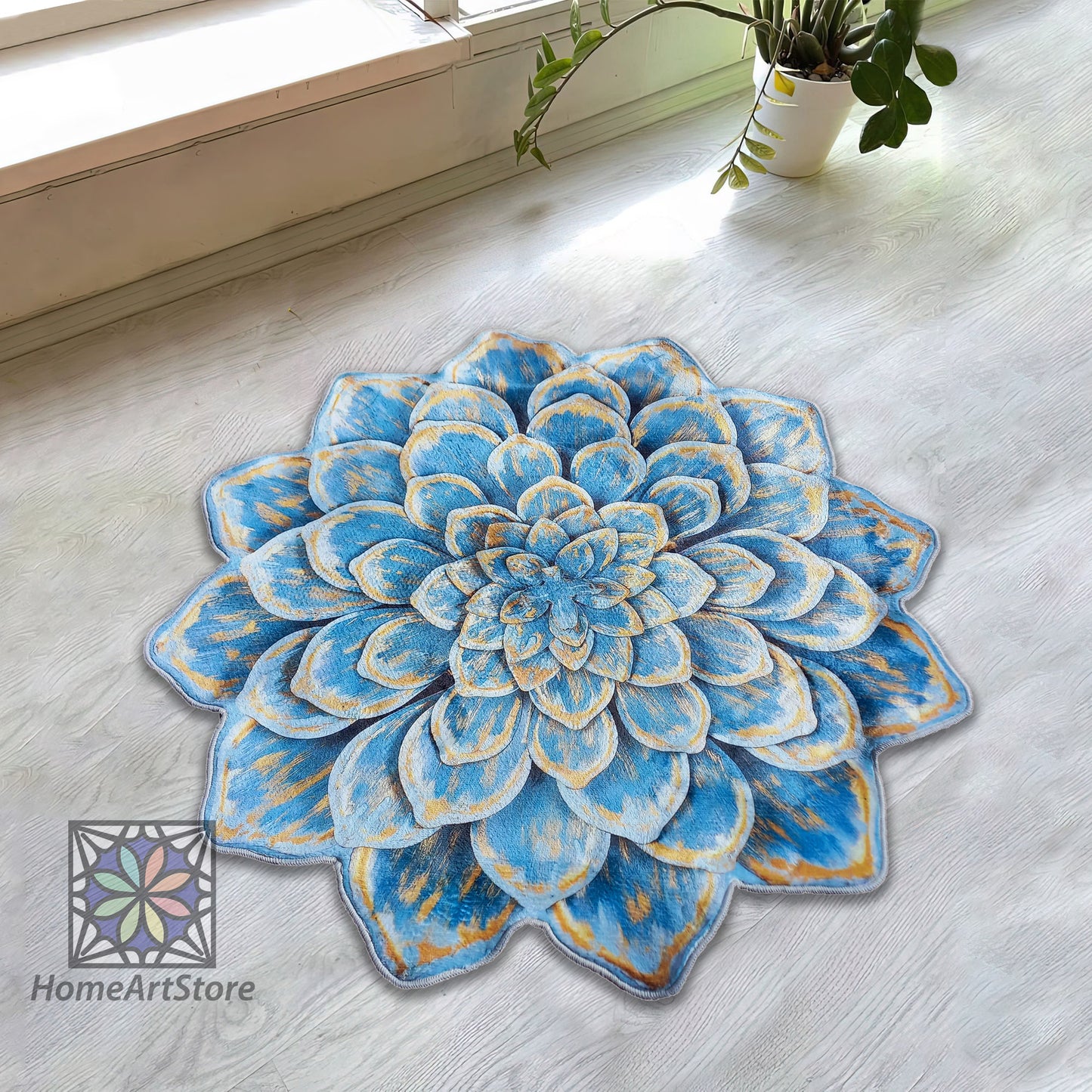 Lotus Shaped Rug - Elegant Flower Carpet for Floral Mat and Entrance Decor