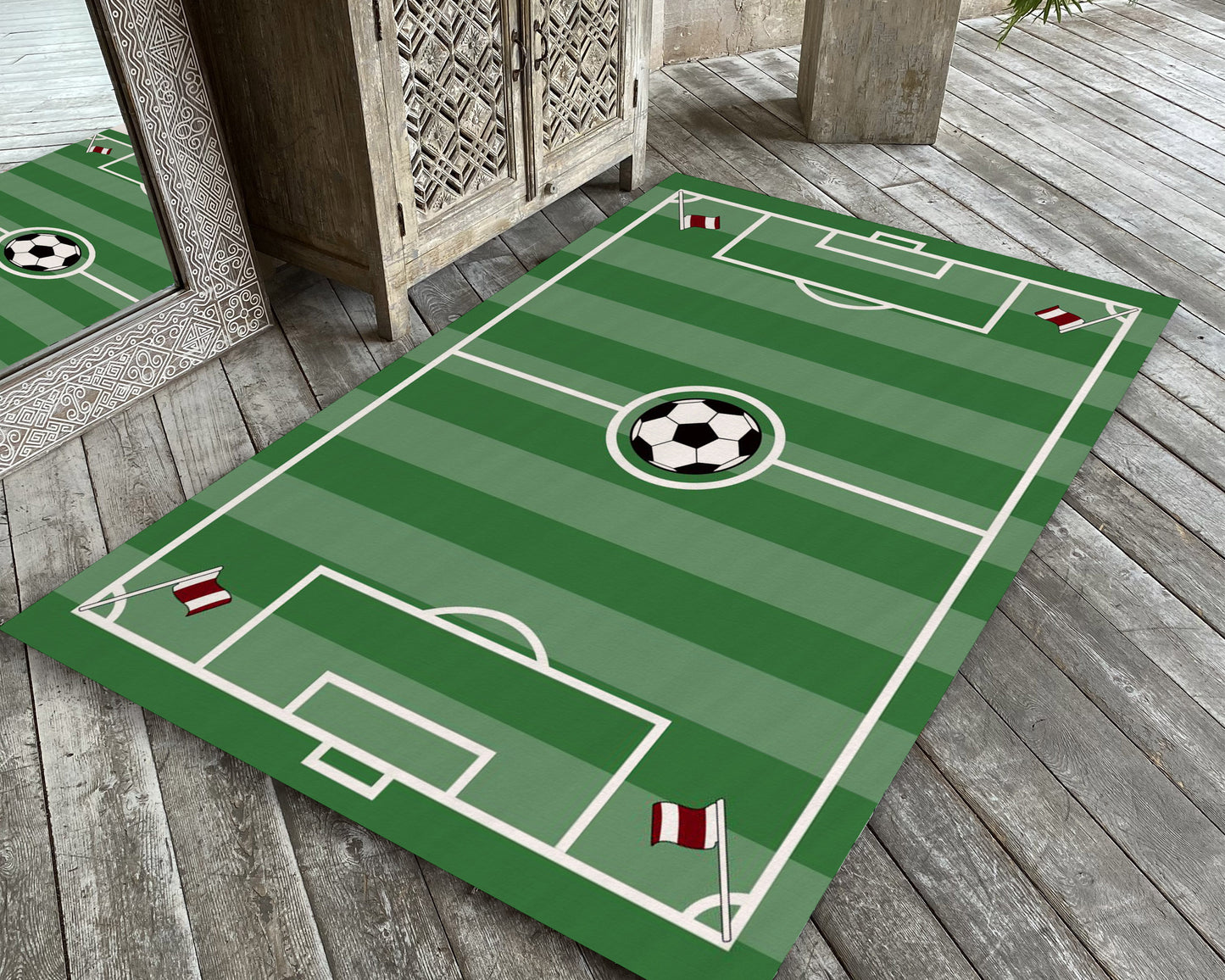 Football Field Rug, Boys Room Carpet, Sport mat, Play Room Decor, Football Lover Gift