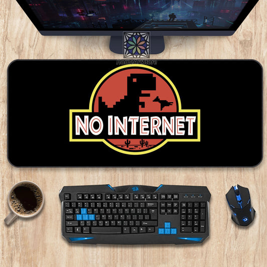 Funny No İnternet Text Desk Mat, Cartoon Game Mouse Mat, Gaming Mousepad, Office Decor, Gift for Gamer