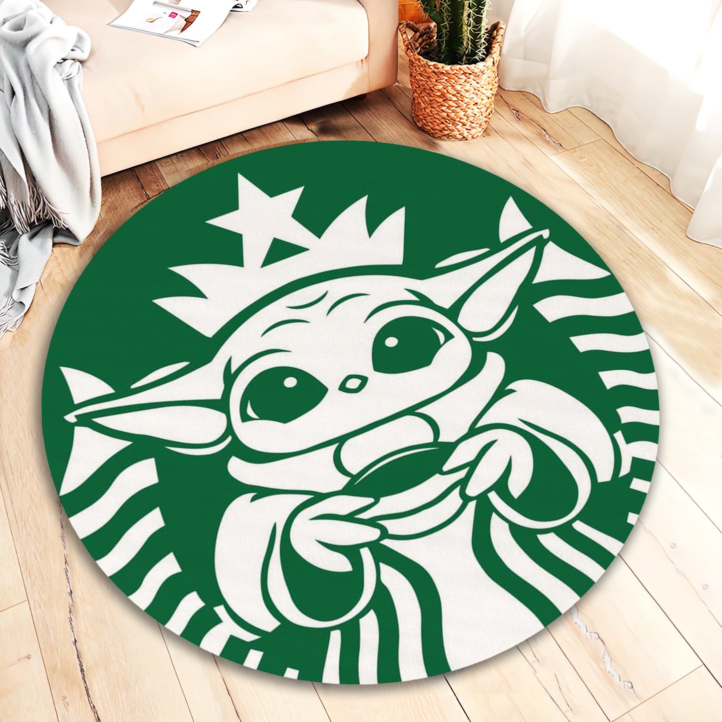 Star Wars Yoda Rug, Funny Starbucks Carpet, Bar Mat, Kitchen Decor, Galactic Rug