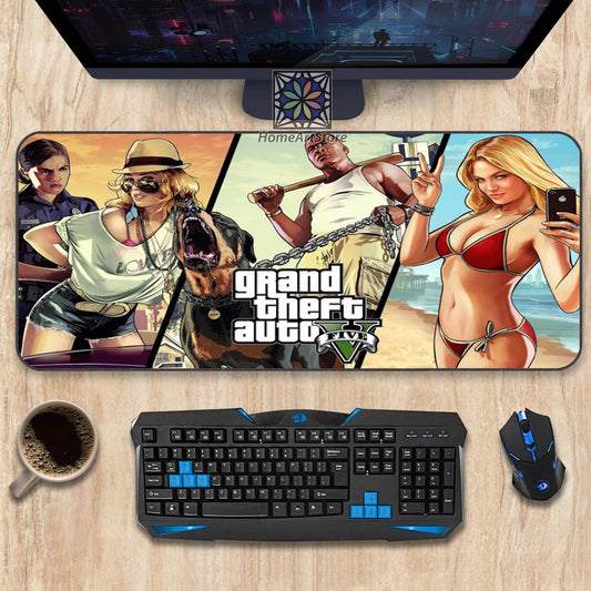 GTA Gaming Desk Mat, Grand Theft Auto Game Mouse Mat, Extra Large Gamer Mouse Pad, Gift for Gamer