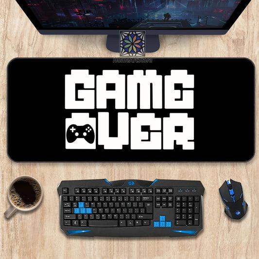 Game Controller Themed Mouse Pad, Black Gamer Mousepad, Game Over Desk Mat, Ultra Large Gaming Mouse Mat, Game Gift