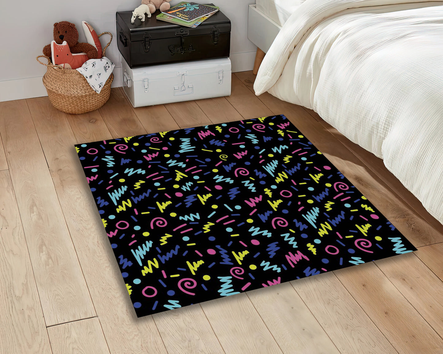 Nostalgic Game Rug, 90s Retro Style Gaming Mat, Game Room Carpet, Gift for Gamer