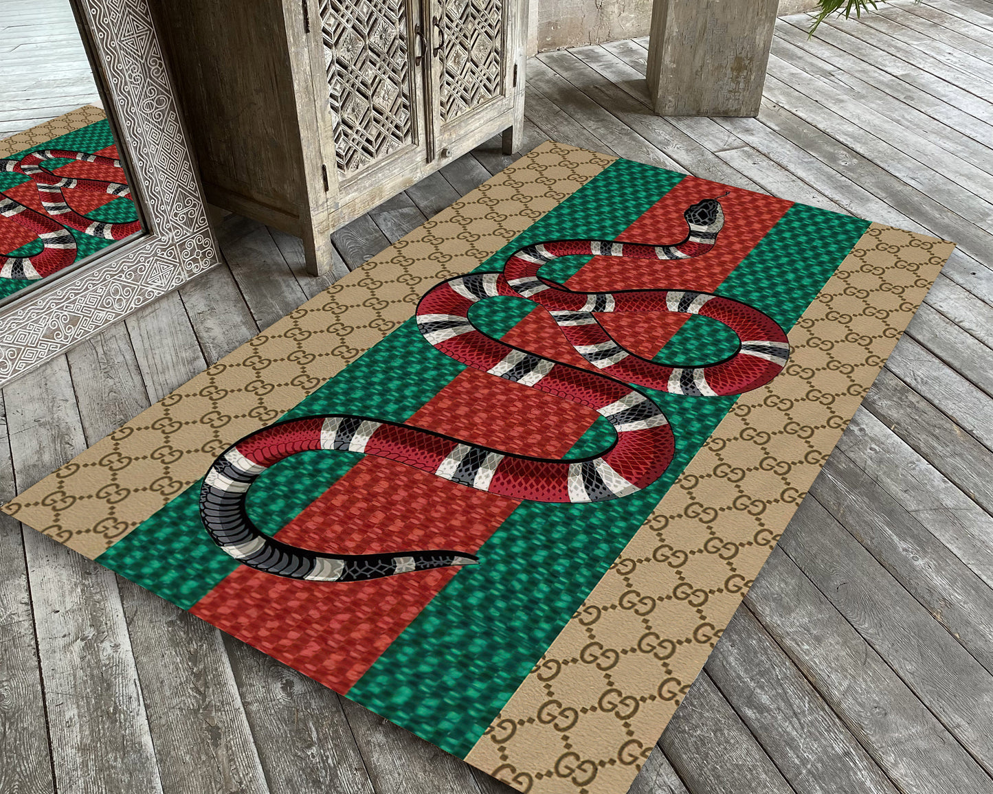 Gucci Snake Rug, Luxury Carpet, Gucci Style Rug, Living Room Mat, Luxury Fashion Decor