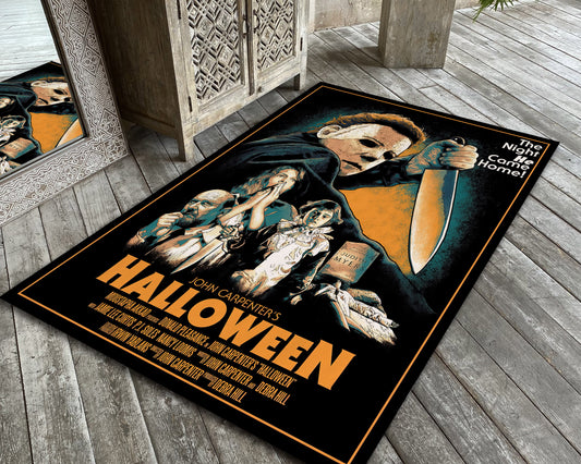 Halloween Movie Rug, Horror Decor, Scream Carpet, Movie Room Mat, Scary Rug, Gothic Gift