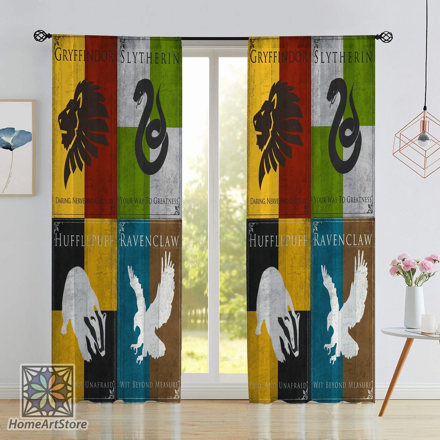 Harry Potter Clan Curtain, Vintage Movie Curtain, Movie Room Curtain, Fantastic Movie Series Decor