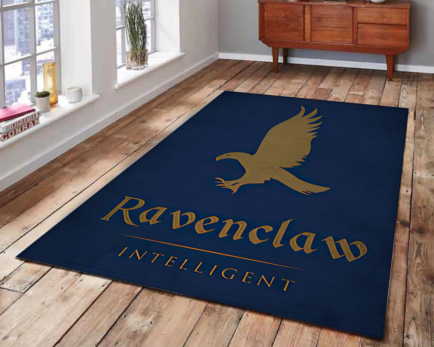 Ravenclaw Themed Rug, Fantastic Movie Decor, Harry Potter Rug, Hogwarts Mat, Movie Room Carpet