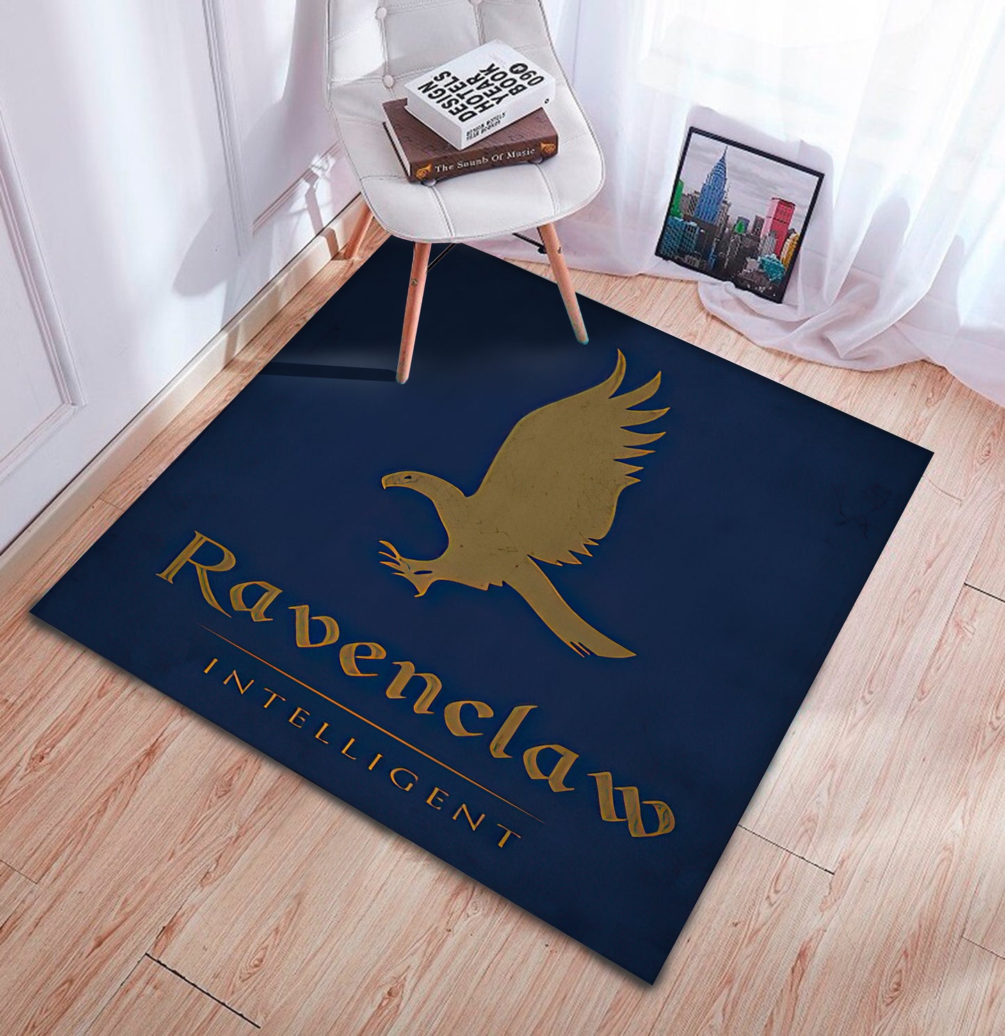 Ravenclaw Themed Rug, Fantastic Movie Decor, Harry Potter Rug, Hogwarts Mat, Movie Room Carpet