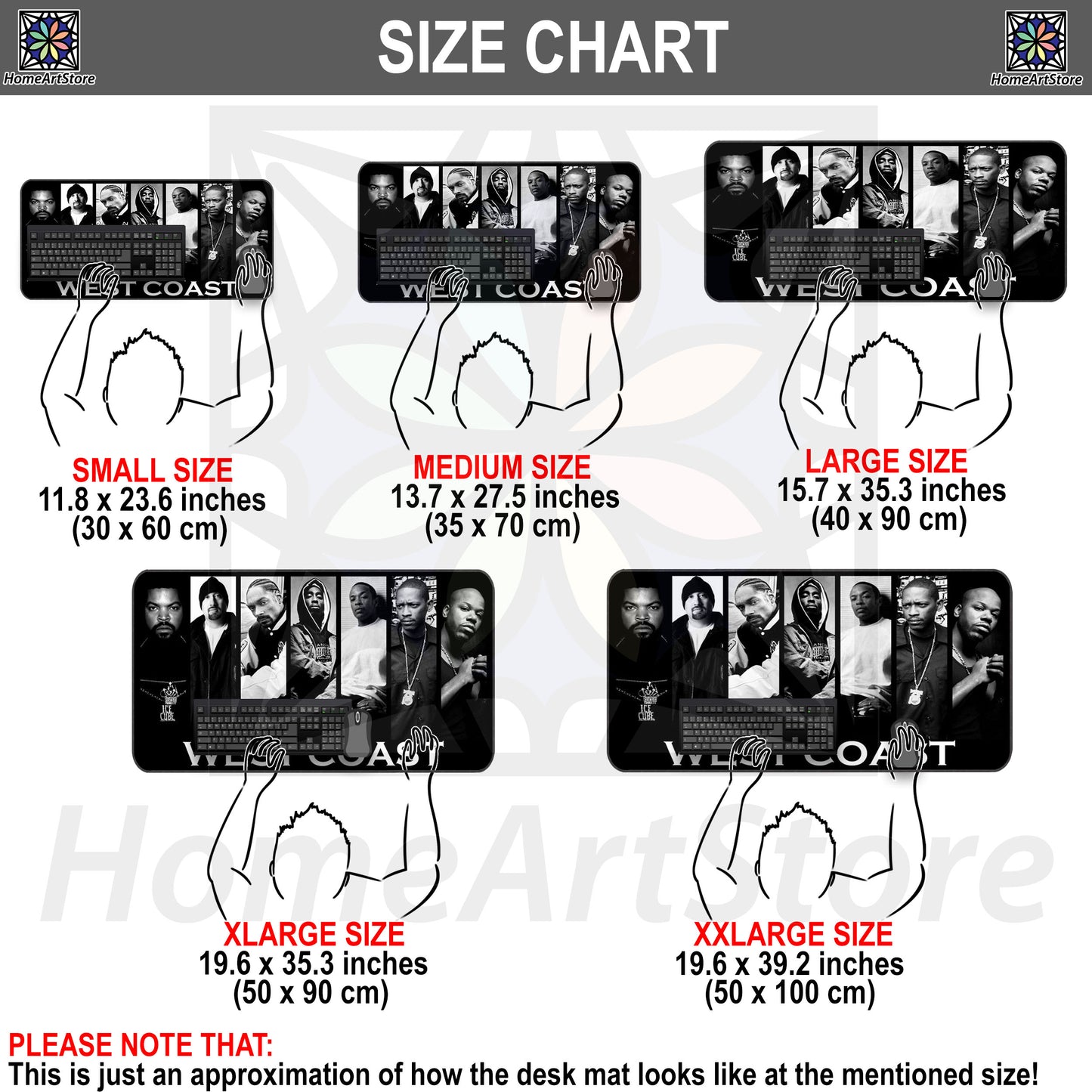 West Coast Desk Mat, Vintage Hip Hop Mouse Mat, Hip-Hop Poster Art Mouse Pad, Music Album Mousepad