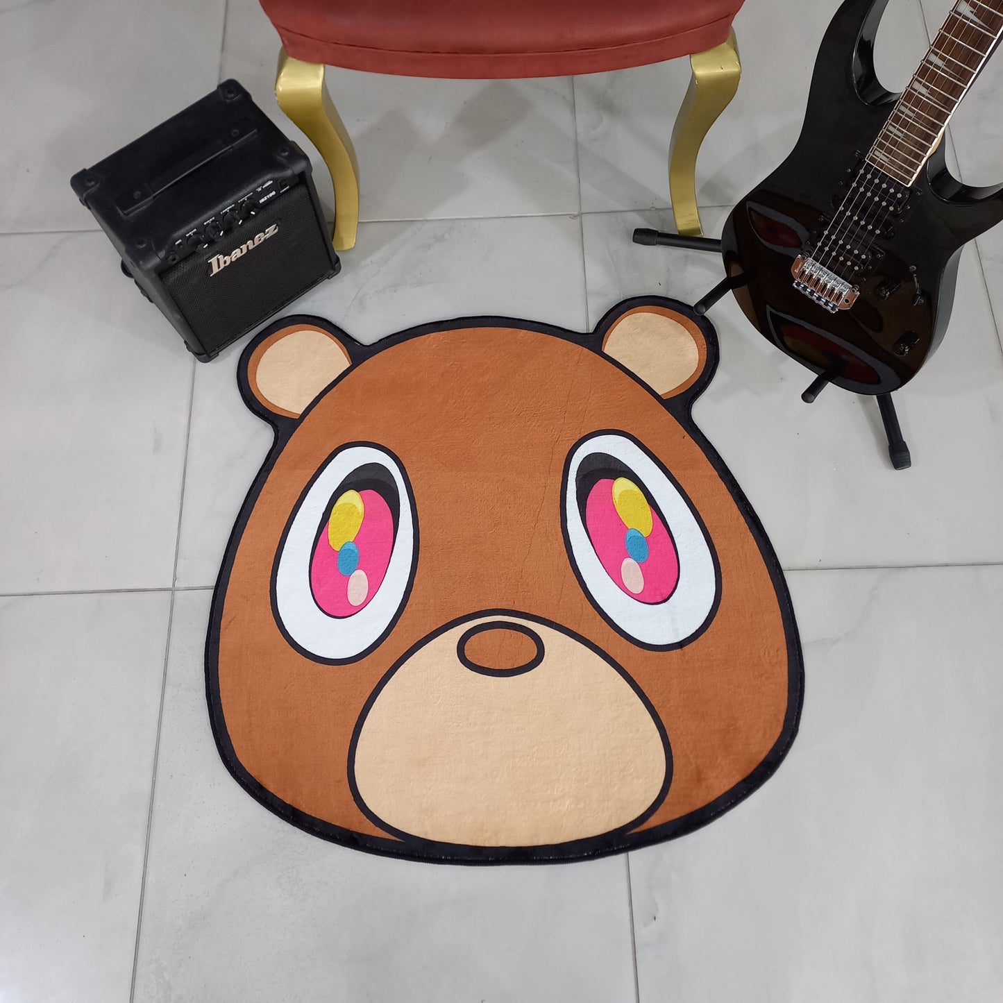 Kanye West Graduation Bear Rug, Hip-Hop Album Decor, Hypebeast Carpet, Grafitti Mat