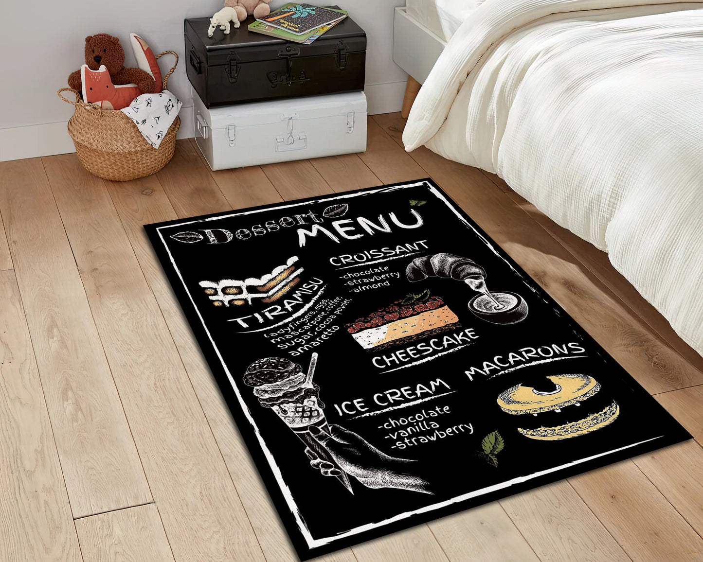 Black Color Kitchen Rug, Non-Slip Floor Area Kitchen Runner Rug, Kitchen Bar Mat, Dining Room Carpet
