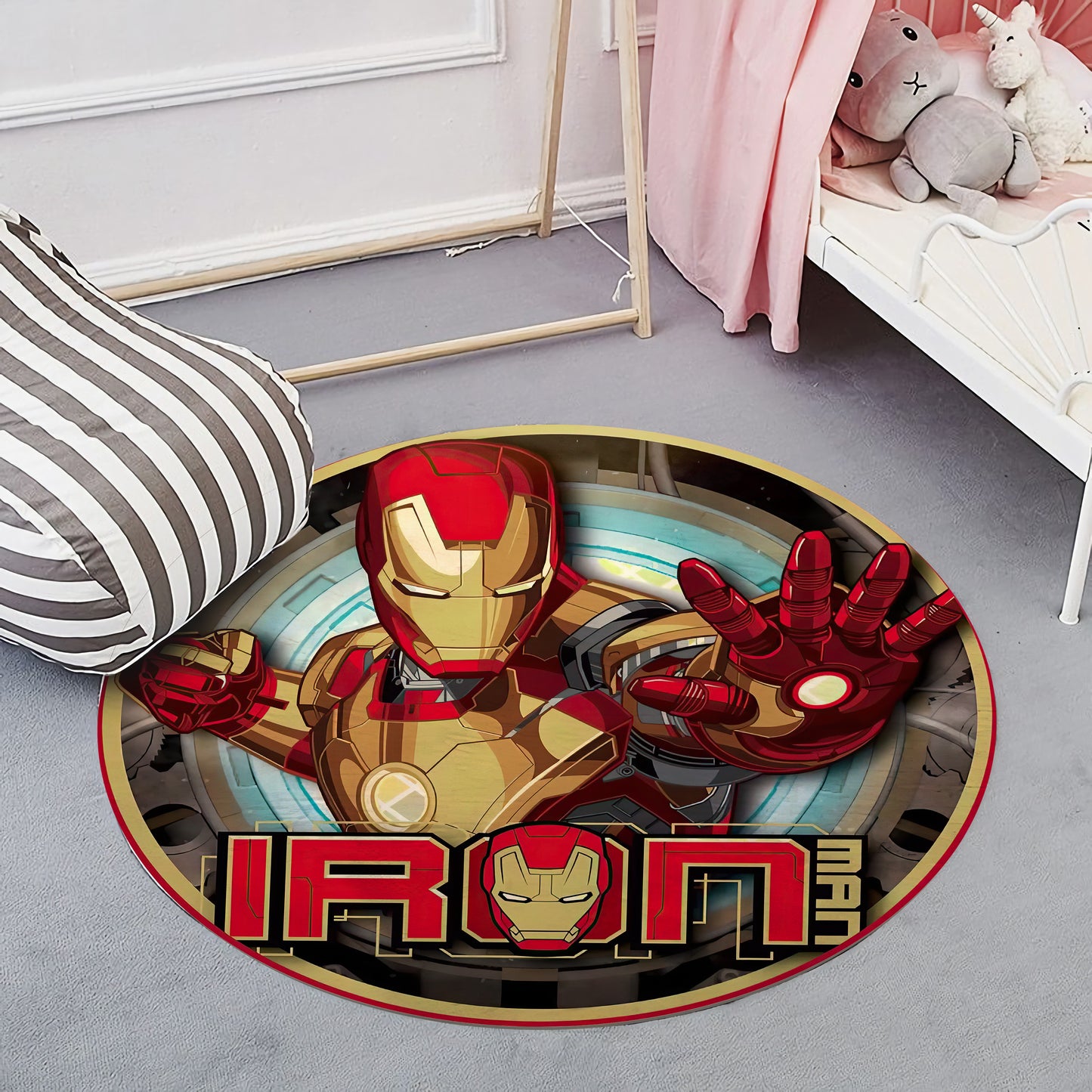 Iron Man Symbol Rug, Marvel Carpet, Children Room Mat, Avengers Decor, Super Hero Mat
