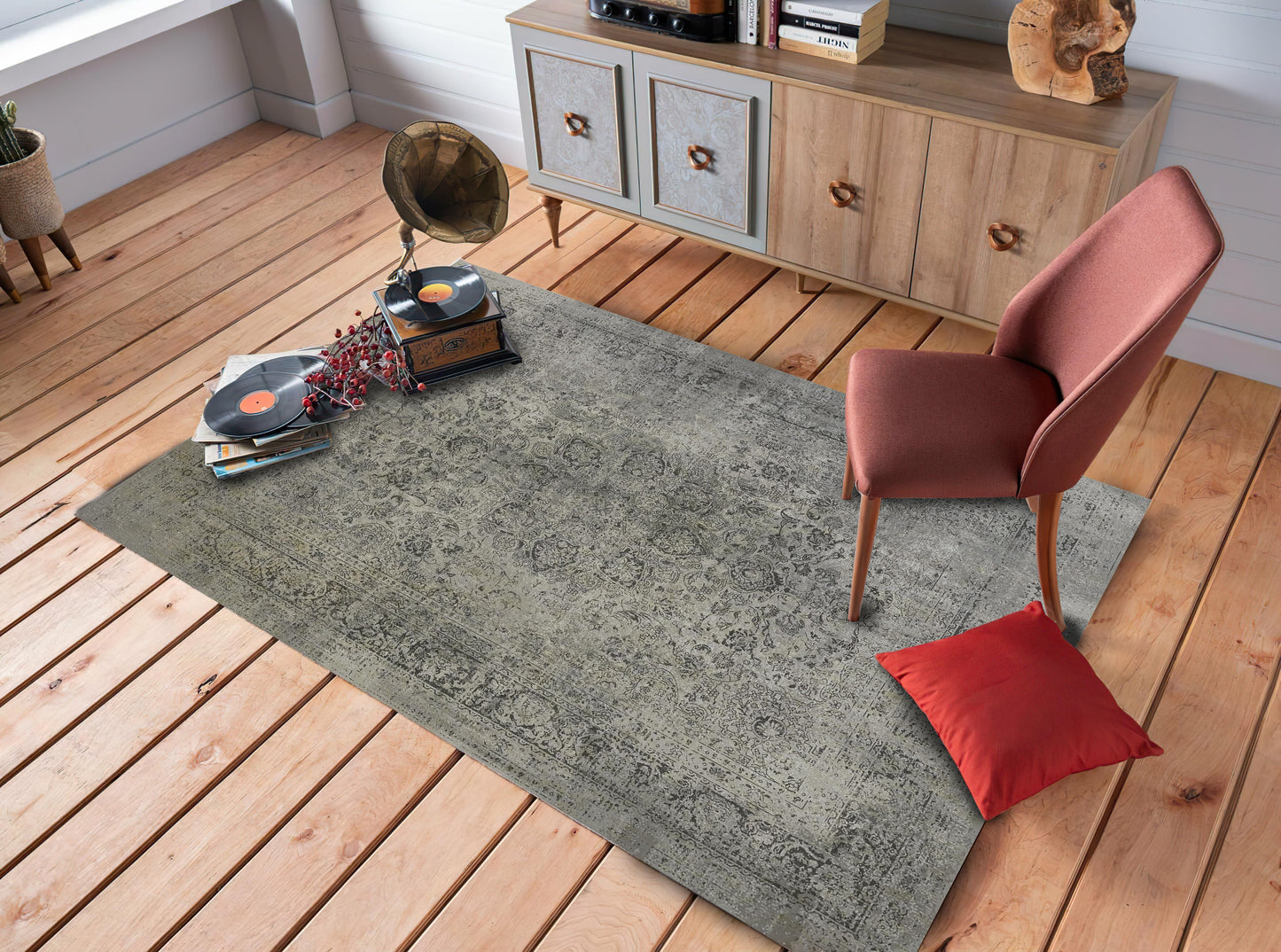 Vintage Classical Rug, Turkish Motif Carpet, Living Room Mat, Luxury Decor, Housewarming Gift