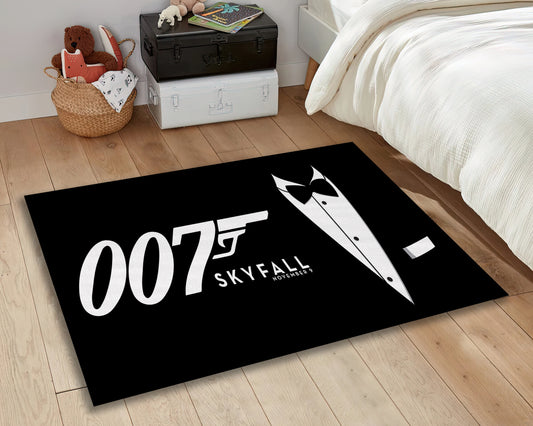 James Bond Rug, Popular Movie Room Mat, 007 James Bond Carpet, Office Decor