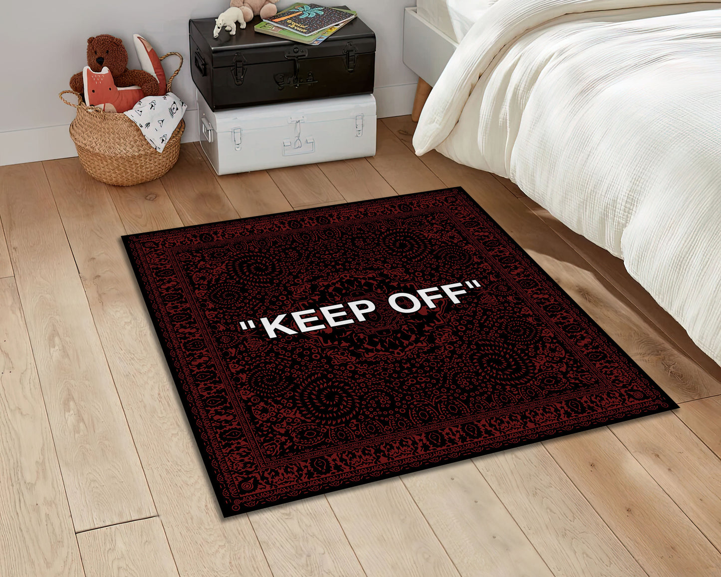 Red Keep Off Rug, Sneaker Room Mat, Popular IKEA Carpet, Hypebeast Decor, Keepoff Rug, Sneaker Mat