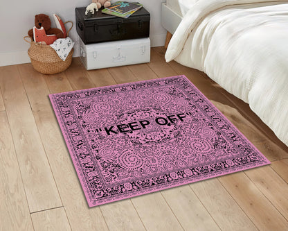 Pink and Black Keep Off Rug, Virgil Abloh Carpet, Keepoff Rug, IKEA Carpet, Sneaker Decor, Hypebeast Rug