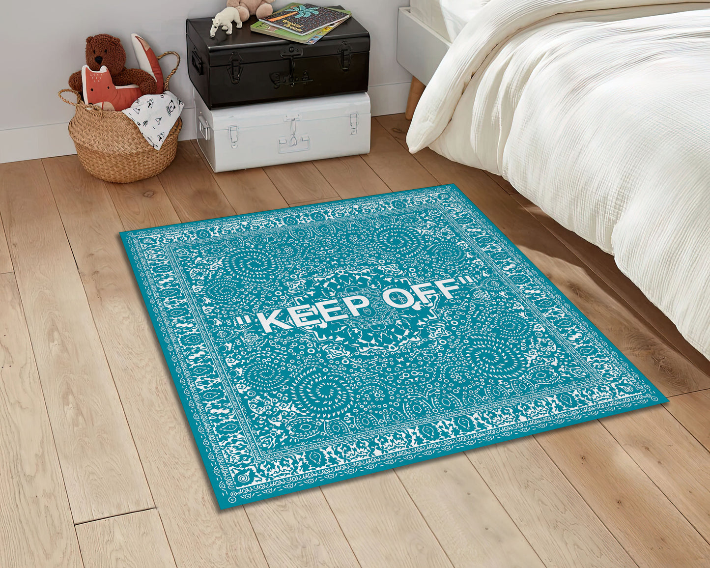 Turquoise Keep Off Rug, Sneaker Room Mat, Popular IKEA Carpet, Hypebeast Mat, Keepoff Rug, Sneaker Decor