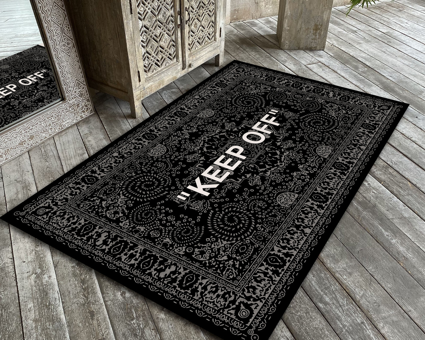 Silver Keep Off Rug, Popular IKEA Rug, Sneaker Room Decor, Hypebeast Rug, Keepoff rug, Sneaker Mat