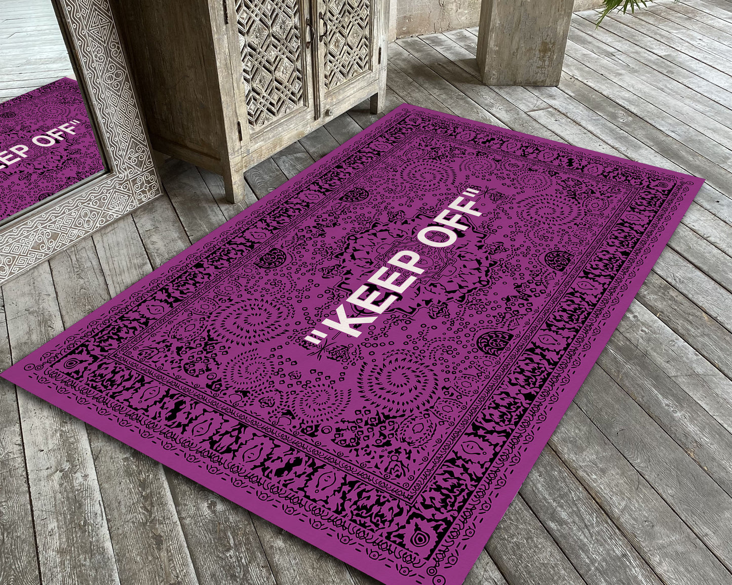 Purple and White Keep Off Rug, Keepoff Mat, Popular IKEA Carpet, Virgil Abloh Rug, Sneaker Decor, Keepoff Mat, Hypebeast Rug