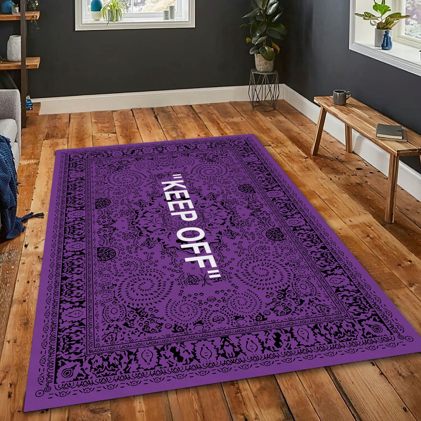 Keep Off Rug, Virgil Abloh Carpet, Keepoff Themed Mat, IKEA Carpet, Sneaker Room Rug, Hypebeast Decor