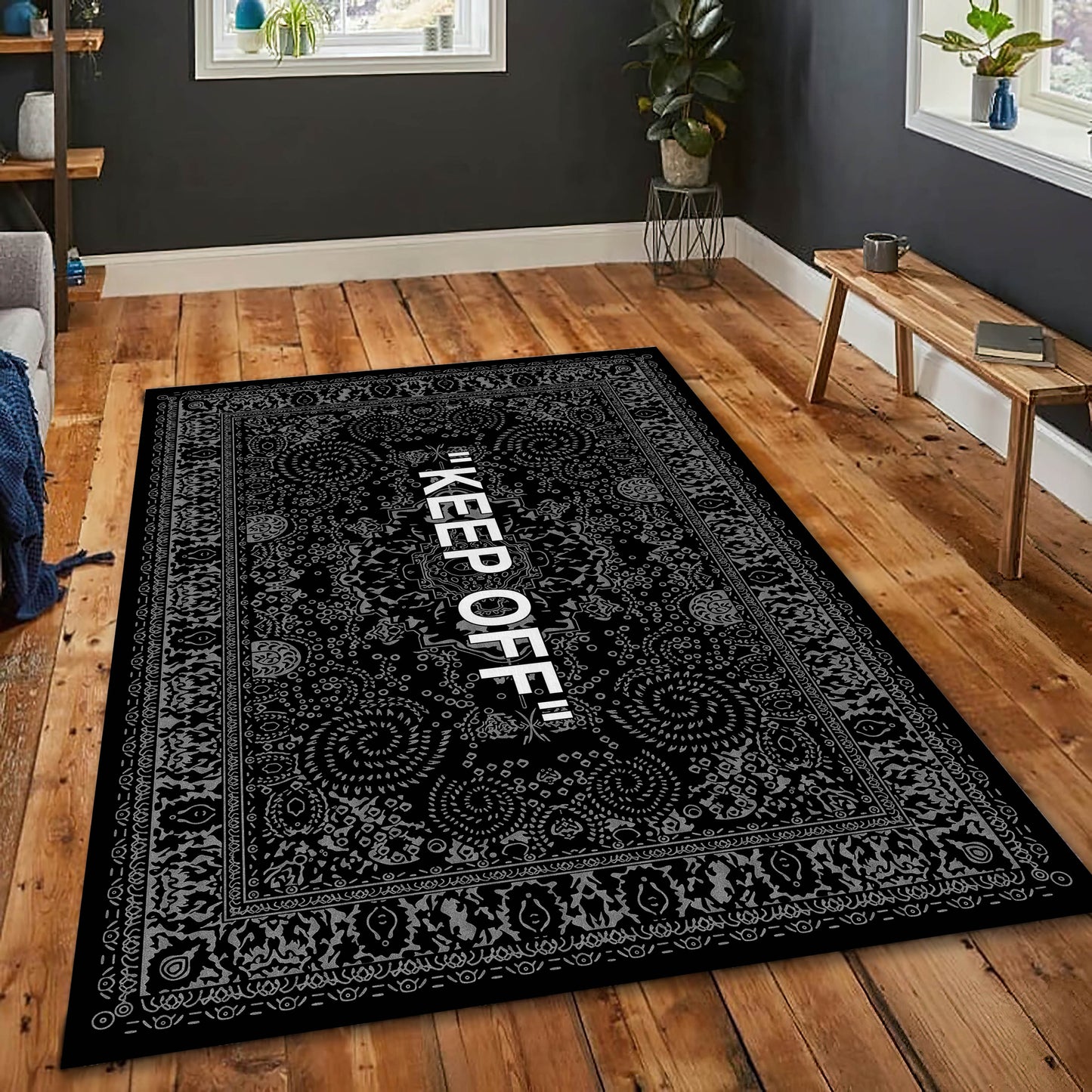 Silver Keep Off Rug, Popular IKEA Rug, Sneaker Room Decor, Hypebeast Rug, Keepoff rug, Sneaker Mat