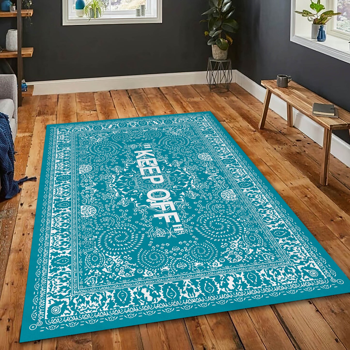 Turquoise Keep Off Rug, Sneaker Room Mat, Popular IKEA Carpet, Hypebeast Mat, Keepoff Rug, Sneaker Decor