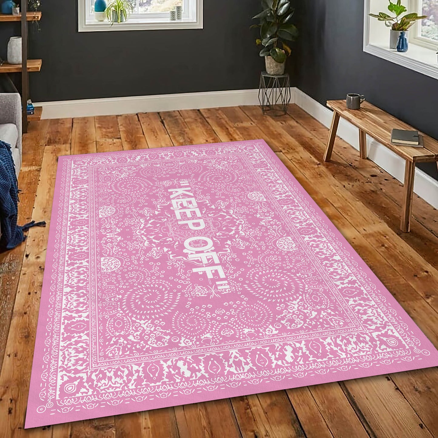 Pink and White Keep Off Rug, Popular IKEA Carpet, Keepoff Rug, Sneaker Room Mat, Hypebeast Rug
