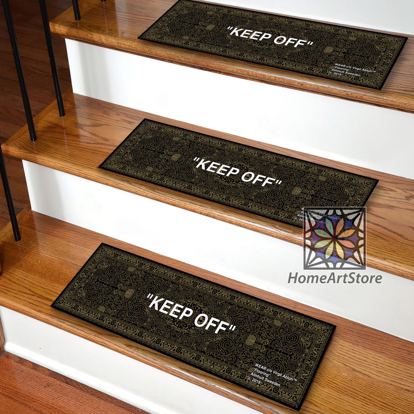 Keep Off Stair Rugs, Black Keepoff Stair Treads Mats, Street Fashion, Hypebeast Stair Step Rugs, Cool Stair Carpet