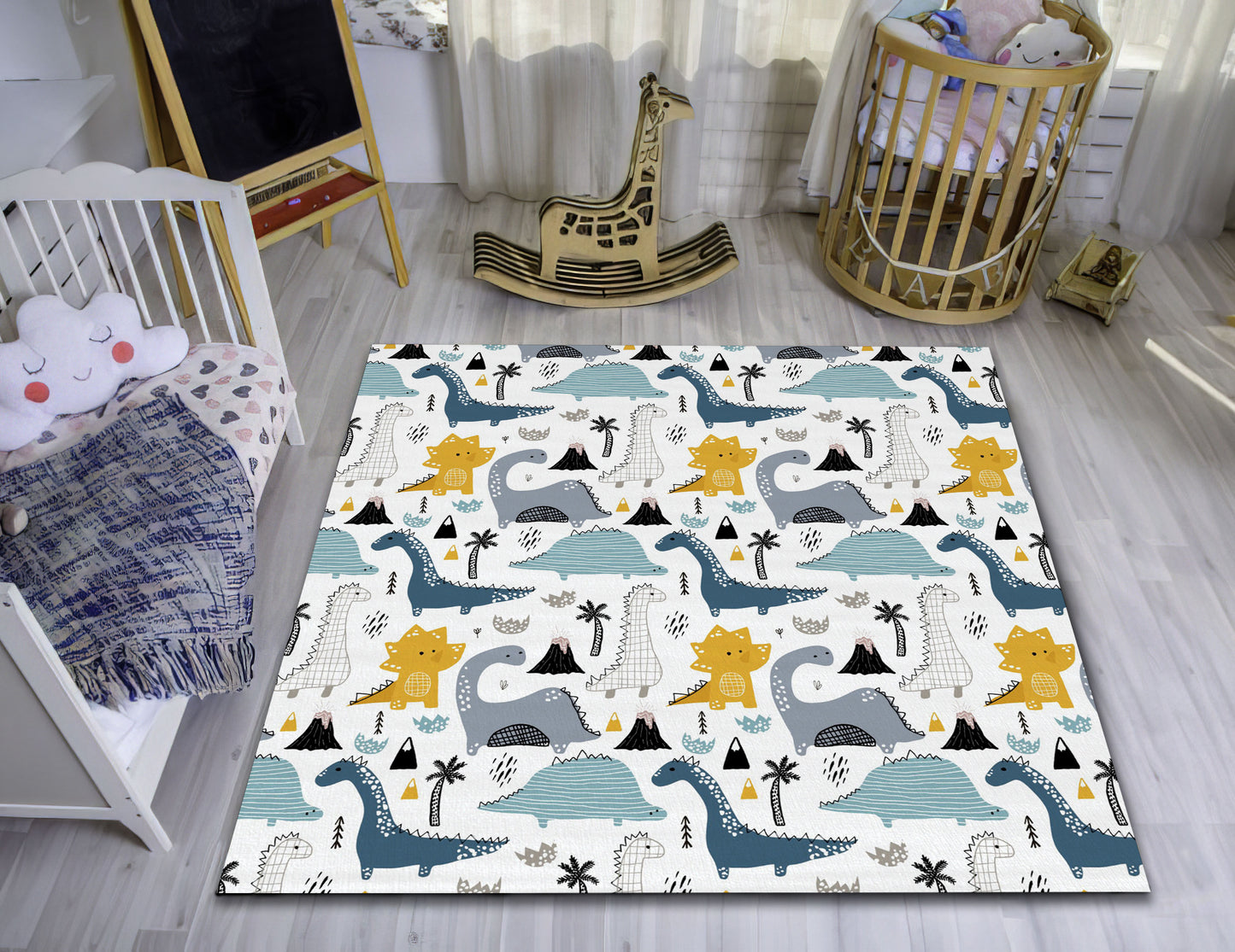 Animal Rug, Children Room Mat, Dinosaurs Carpet, Nursery Rug, Baby Shower Decor
