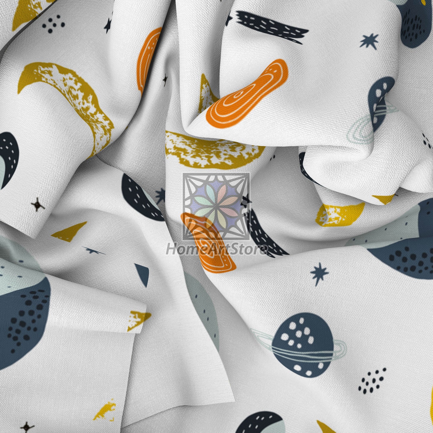Moon Space Planet Curtain, Galaxy Curtain, Nursery Decor, Children’s Room Curtain, Baby Decor