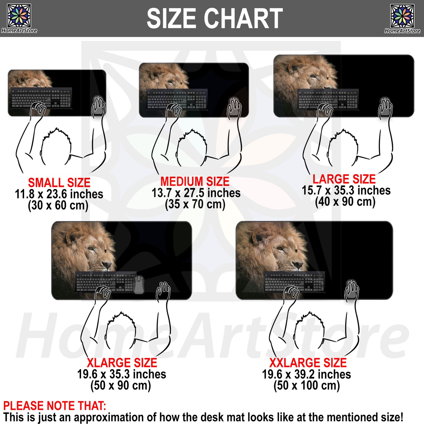 Lion Printed Mousepad, Aesthetic Office Desk Mat, Animal Desk Pad, Cool Lion Mouse Mat