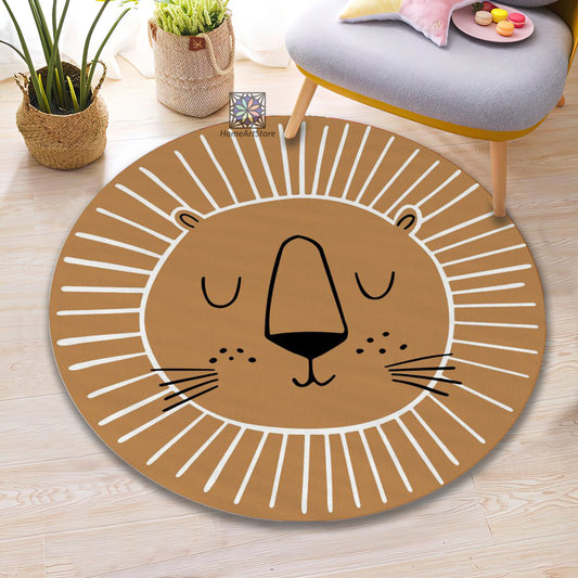 Cute Lion Rug, Nursey Play Mat, Animal Carpet, Kids Room Rug, Baby Shower Decor, Baby Gift