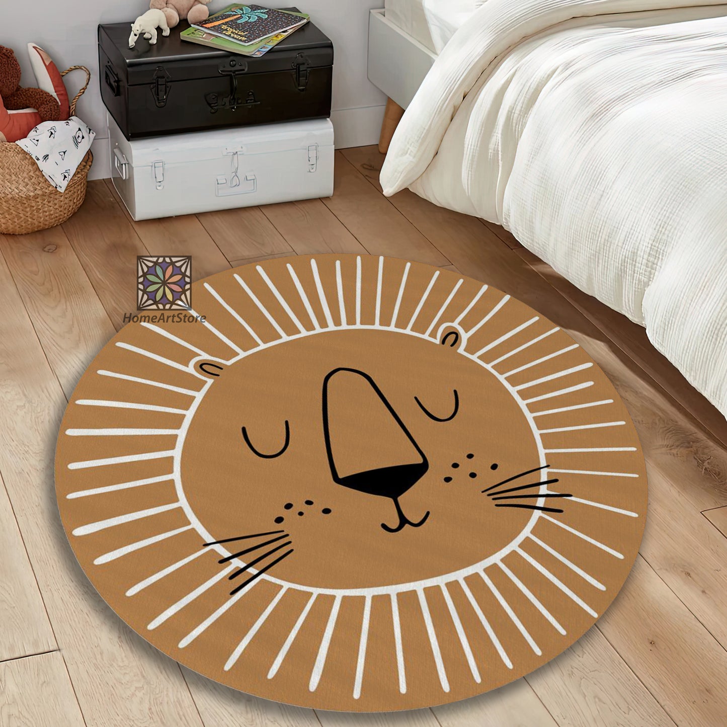Cute Lion Rug, Nursey Play Mat, Animal Carpet, Kids Room Rug, Baby Shower Decor, Baby Gift