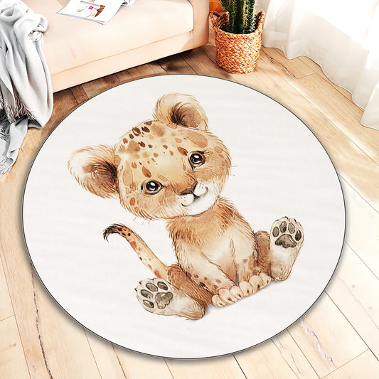 Cute Lion Rug, Custom Baby Carpet, Animal Decor, Baby Room Mat, Nursery Decor