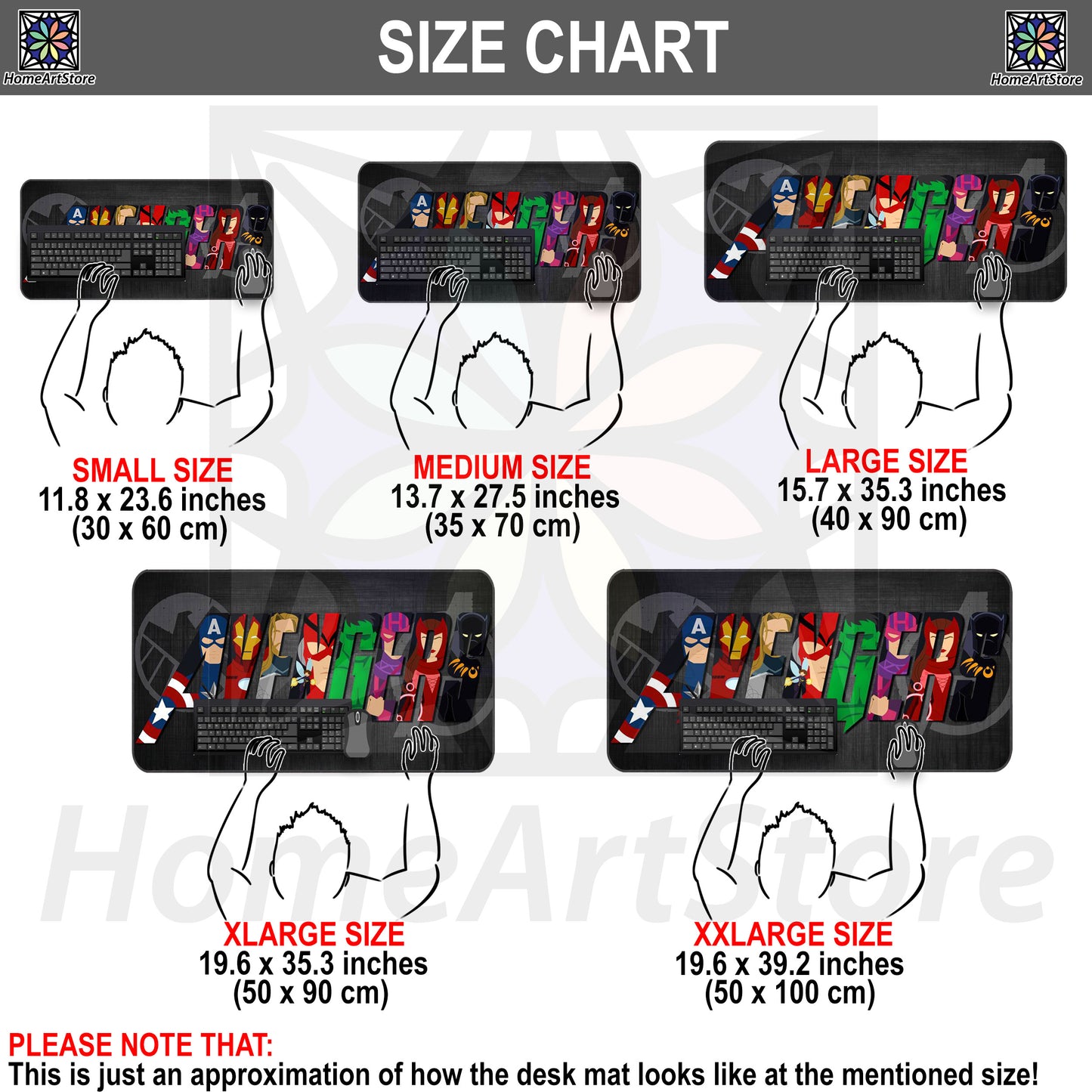 Avengers Desk Mat, Marvel Mousepad, Superhero Mouse Pad, Super Hero Character Mouse Mat, Extra Large Desk Pad