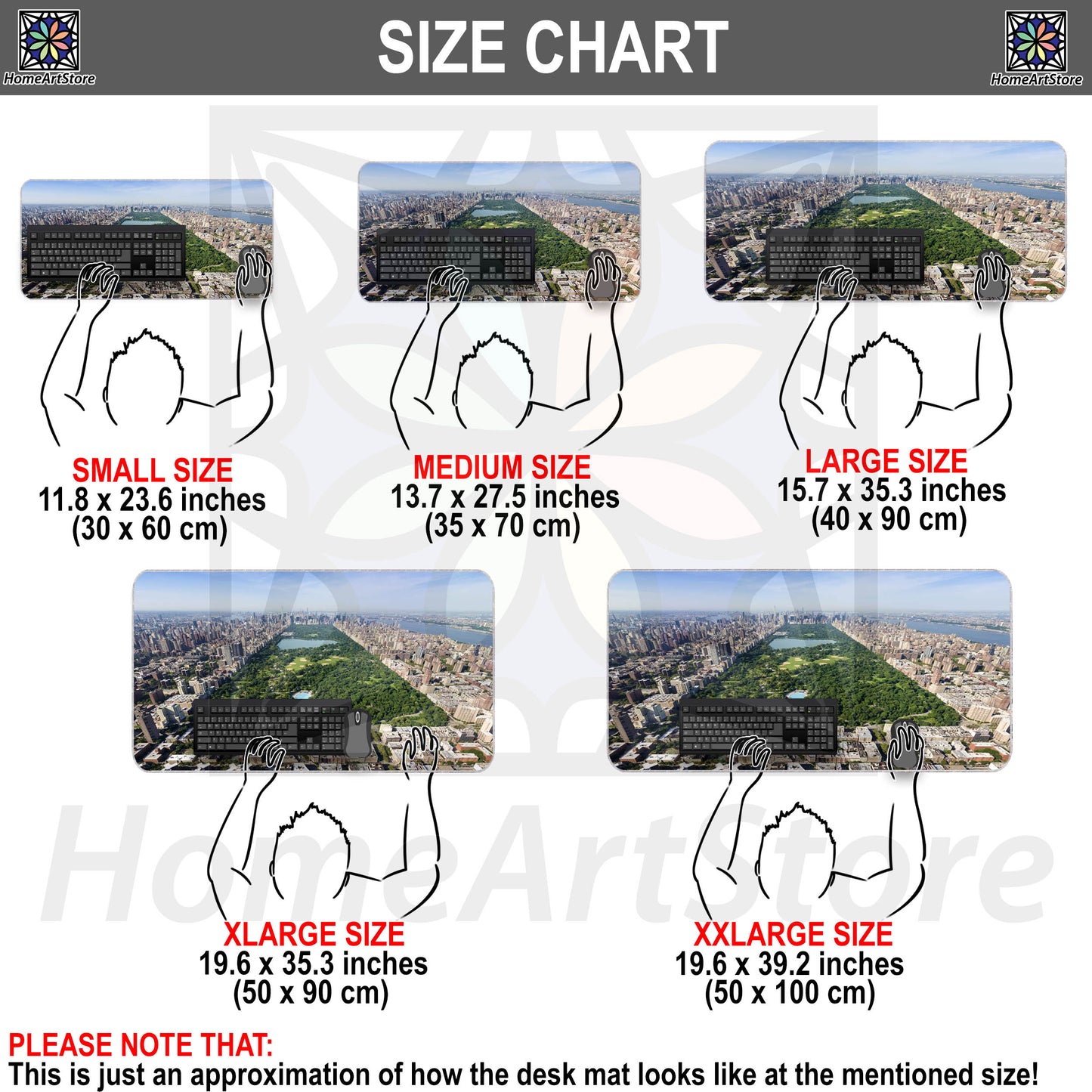 New York City Themed Desk Mat, NYC Printed Mousepad, 3D Office Mouse Mat, Central Park View Decor