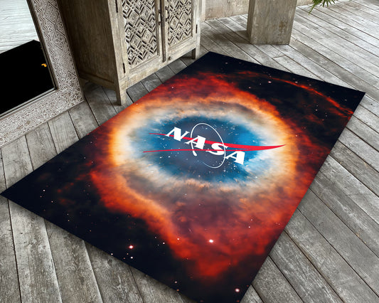 NASA Logo Rug, Milky Way Carpet, Mars Decor, Space Room Mat, Galaxy Rug, Nasa Gift