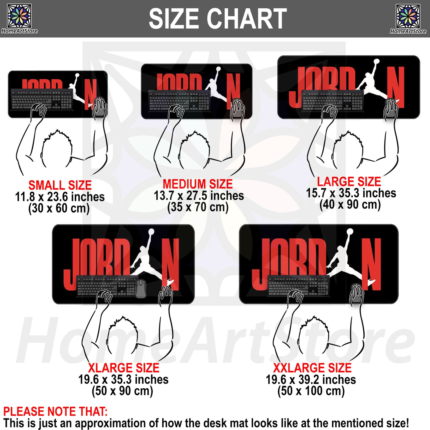Jordan Text Mouse Mat, Black and Red Jump Man Desk Mat, Sneaker Lovers Mouse Pad, Jordan Fan Gift