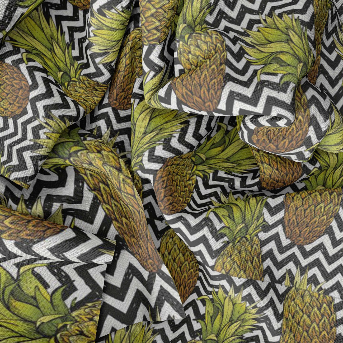 Pineapple Themed Curtain, Kitchen Curtain, Fruit Pattern Decor, Dining Room Curtain