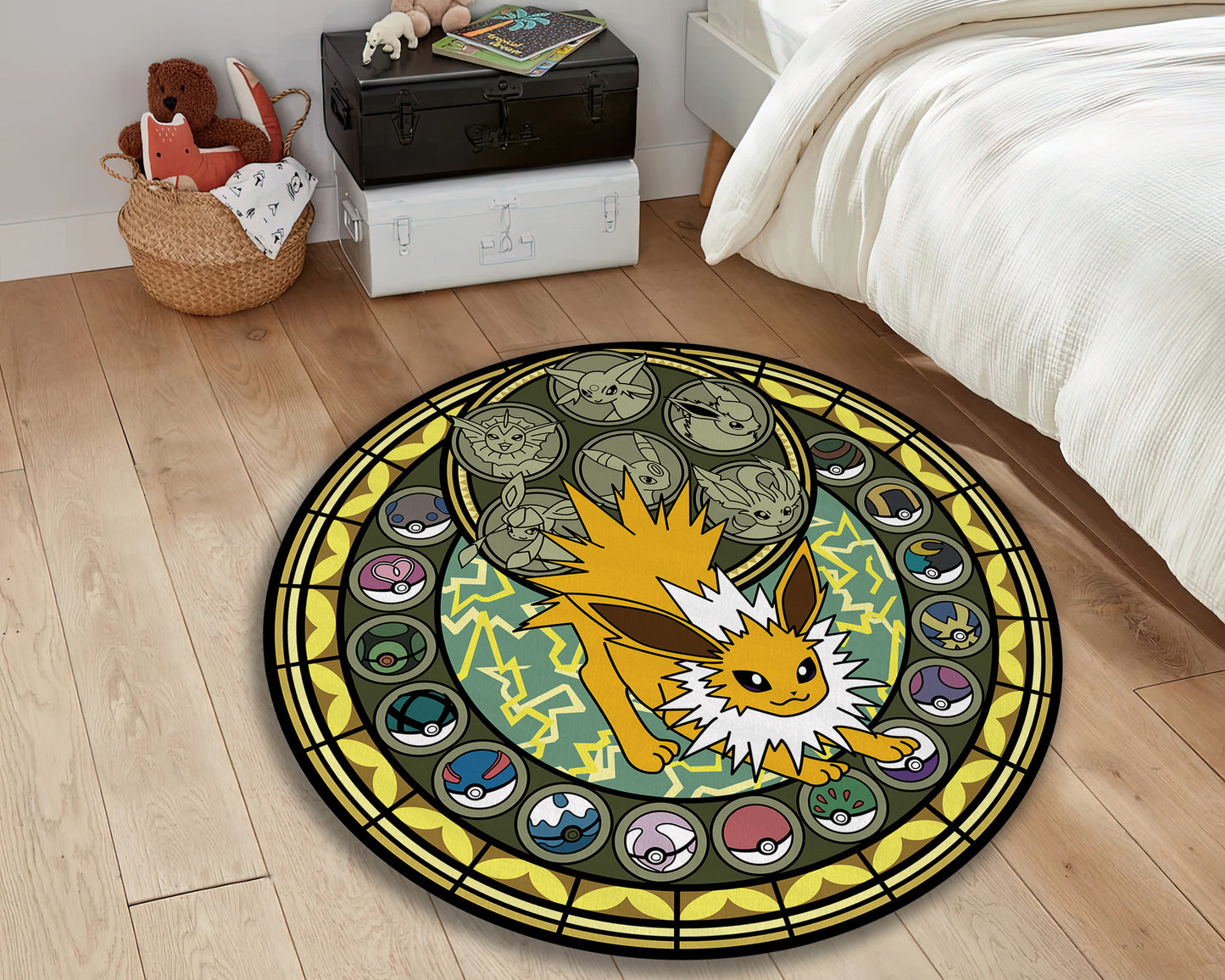 Pokémon Character Rug, Japanese Anime Carpet, Popular Anime Gameboy Mat, Game Room Rug
