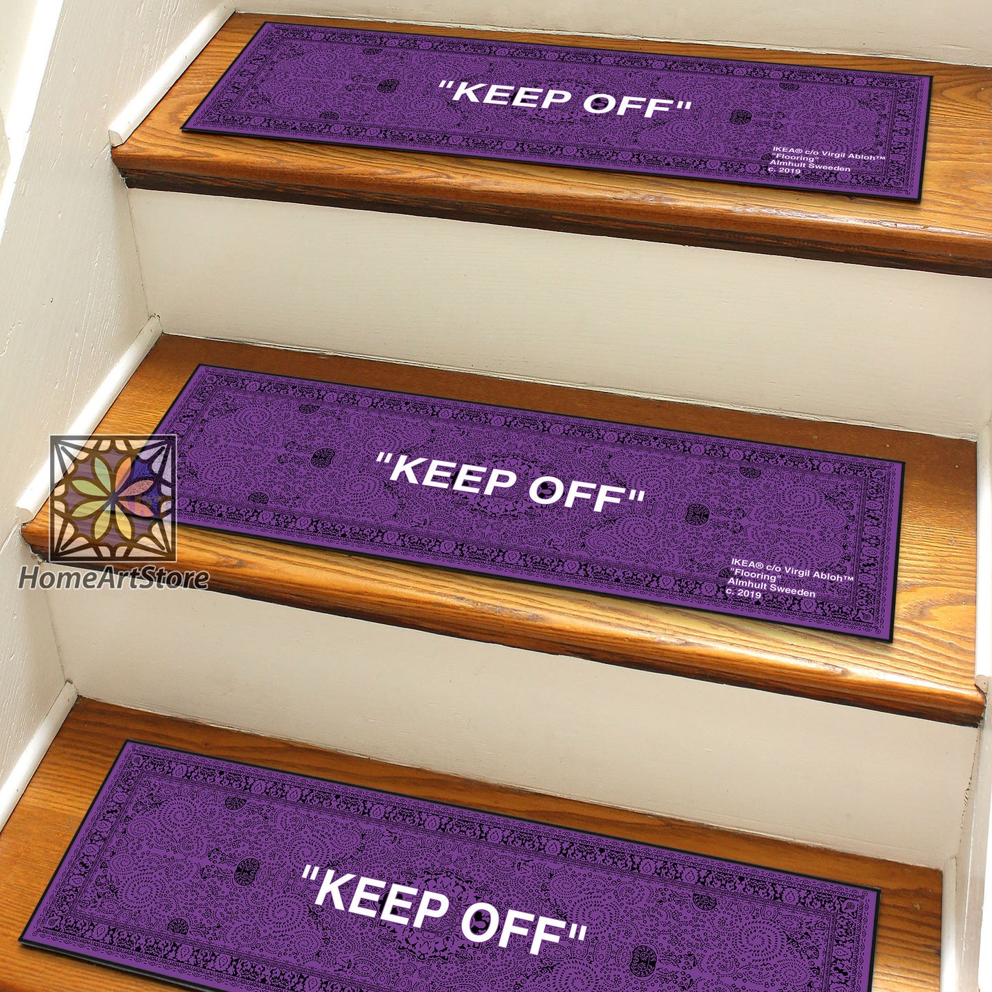 Keepoff Stair Step Rug, Purple Keep Off Stair Rugs, Hypebeast Stair Carpet, Street Fashion, Sneaker Stair Mats