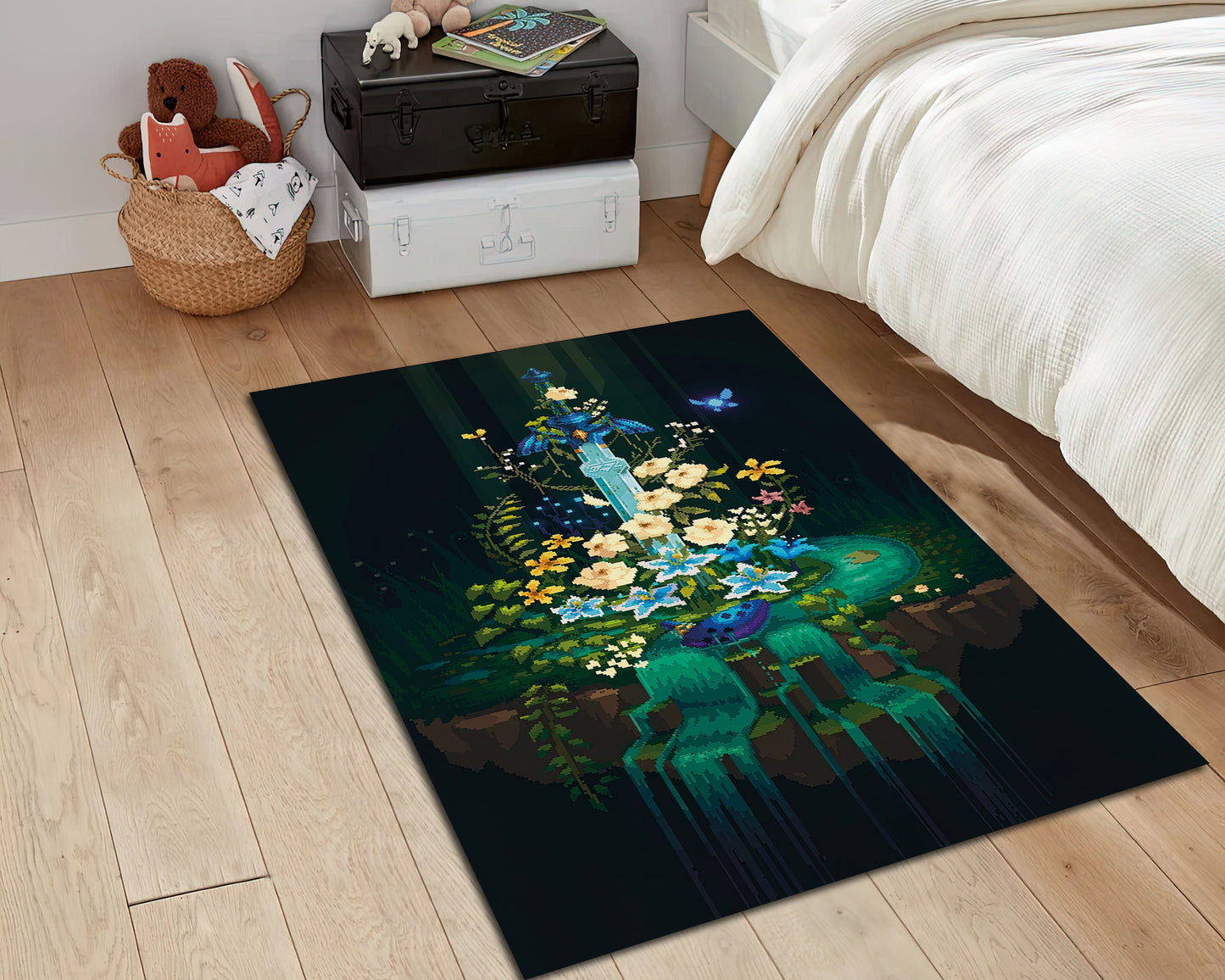 Zelda Art Rug, Game Room Mat, Gaming Decor, Zelda Gamer Carpet, Zelda Gift