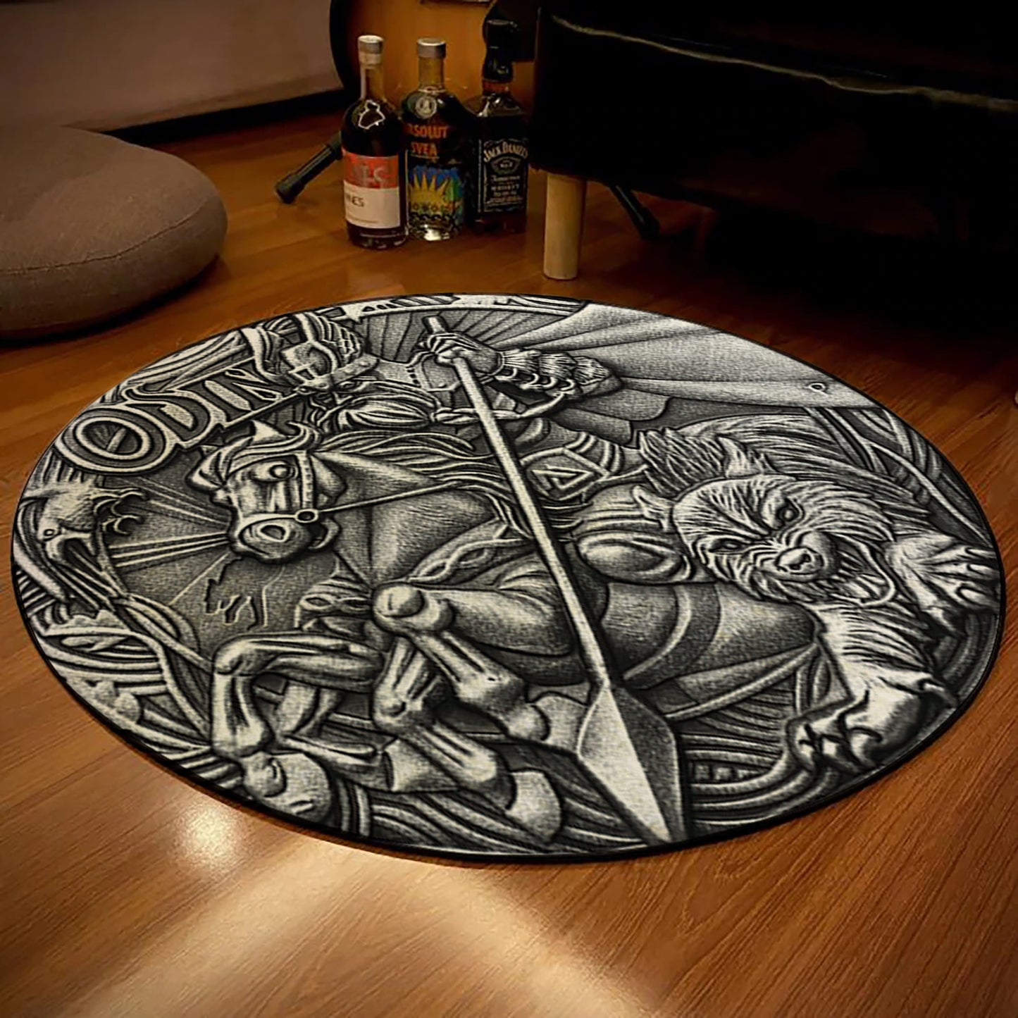 Thor Rug, 3D Super Hero Carpet, Odin Themed Round Mat, Avengers Decor, Marvel Room Rug, Marvel Gifts