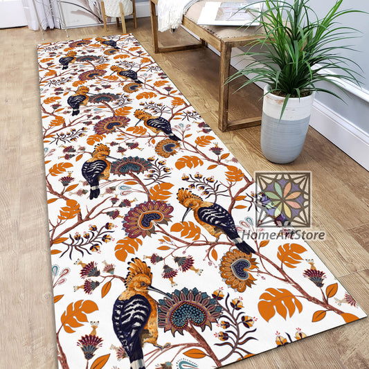 Jacobean Pattern Runner Rug, Floral Runner mat, Hallway Runner Carpet, Kitchen Runner Rug, Flower Home Decor