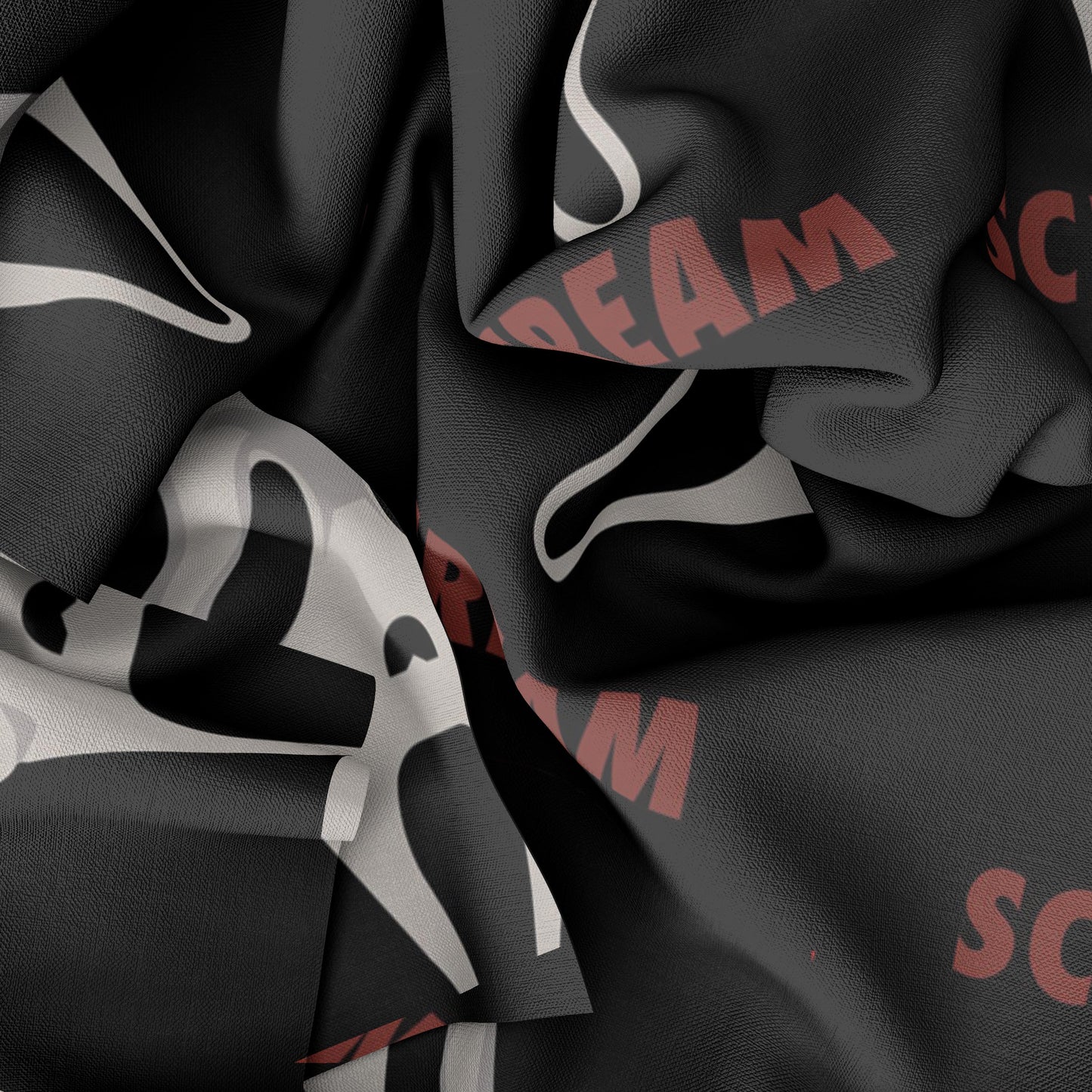 Scream Mask Curtain, Scary Face Curtain, Horror Decor, Movie Room Curtain, Ghostface Curtain