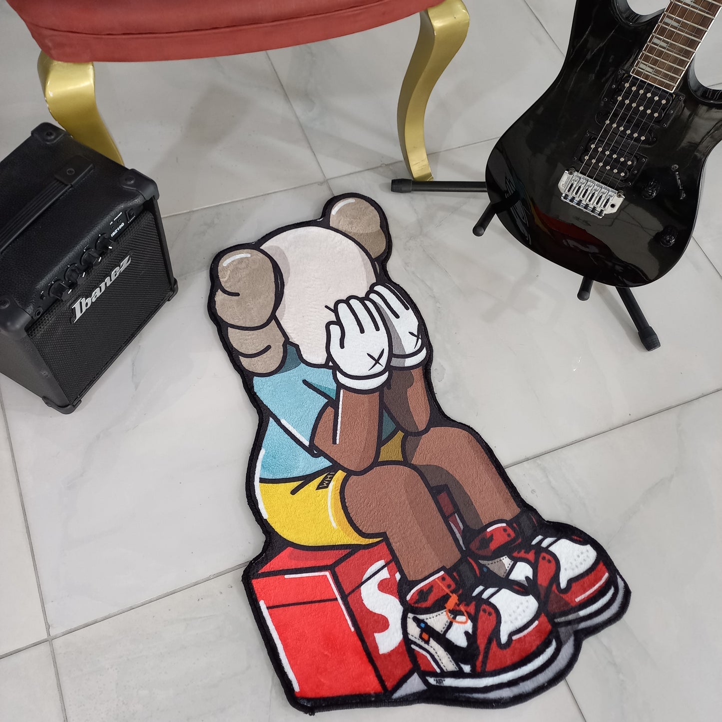 Kaws Rug, Hypebeast Street Fashion Carpet, Sneaker Mat, Sneakerhead Decor, Unique Design KAWS Mat