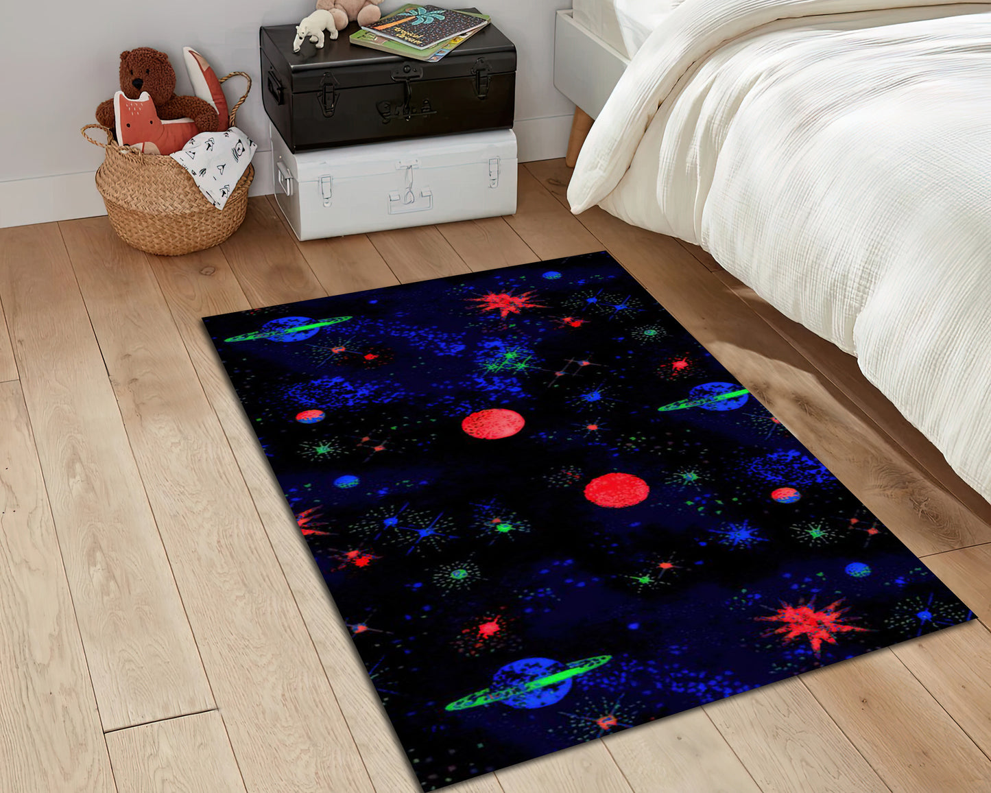 Classic Bowling Arcade Rug, 90s Retro Style Game Carpet, Space Gaming Mat, Game Room Decor
