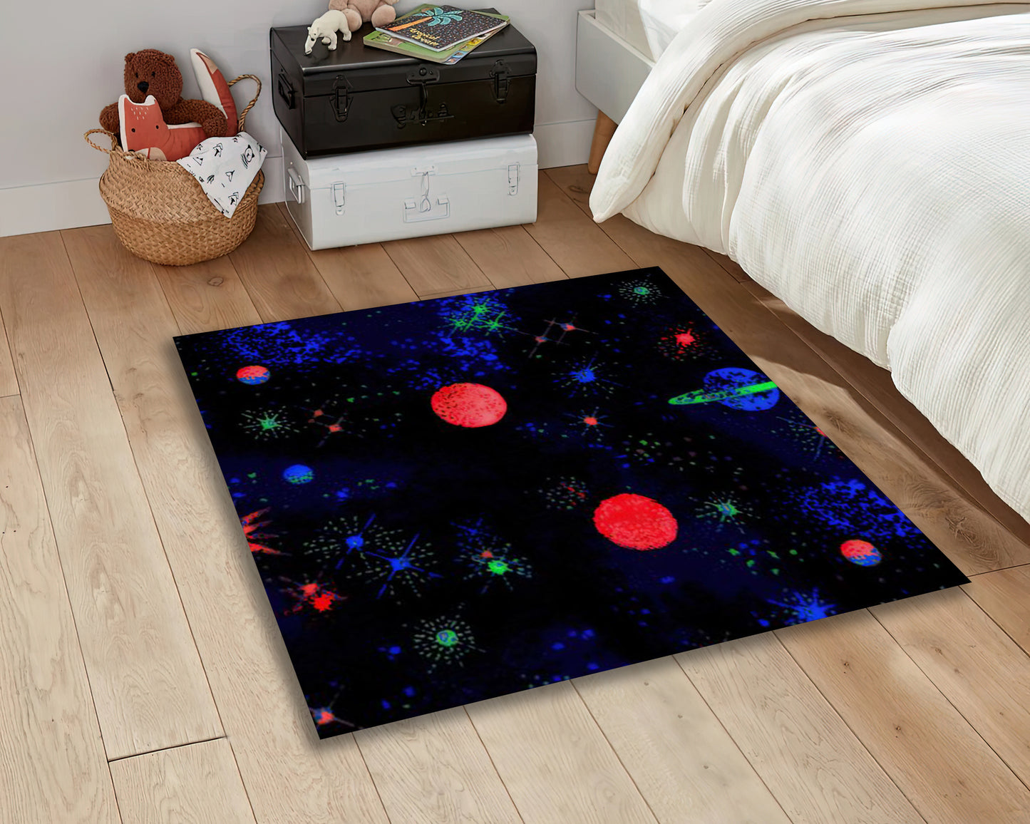 Classic Bowling Arcade Rug, 90s Gaming Carpet, Game Room Mat, Space Game Rug