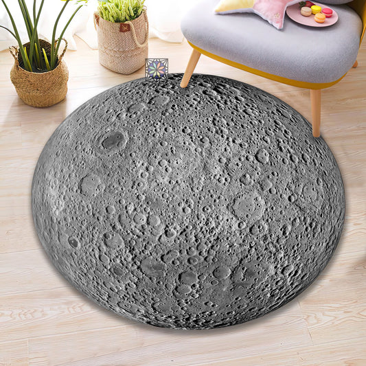 Vintage Moon Rug, 3D Space Carpet, Living Room Decor, Galaxy Mat, Planet Rug